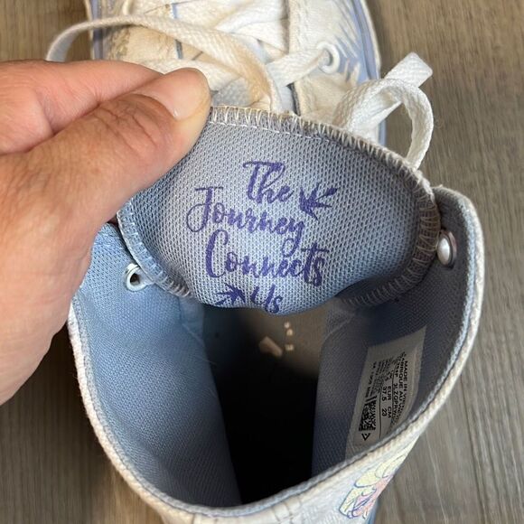 Converse Disney Frozen Elsa All Star Chuck Taylor Hi-Top Shoes Junior Size 5 - Picture 11 of 12